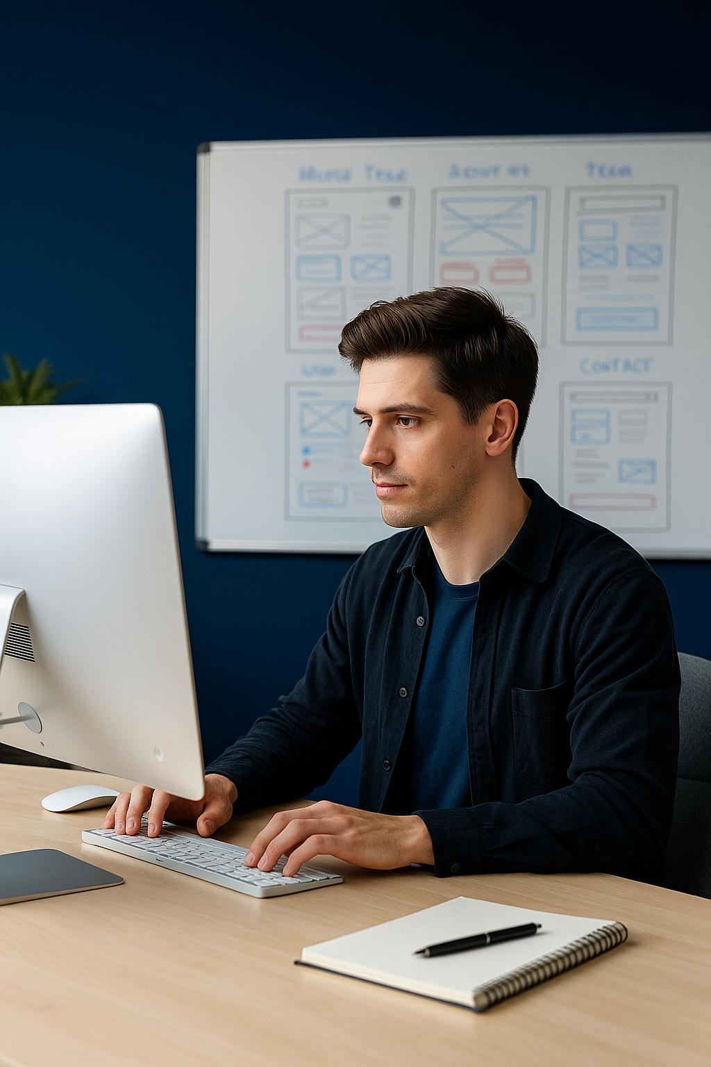 Webdesigner bei der arbeit